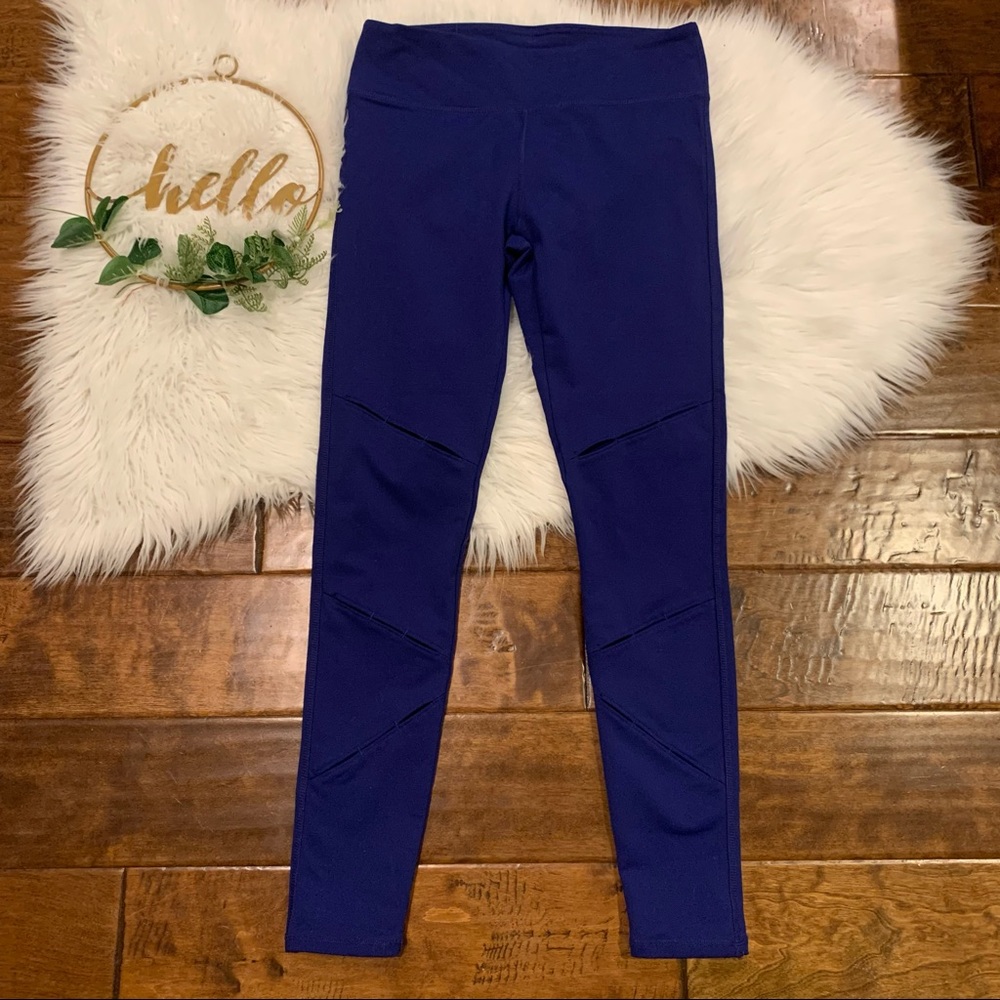 Fabletics Cobalt Blue Leggings Slits Size Small